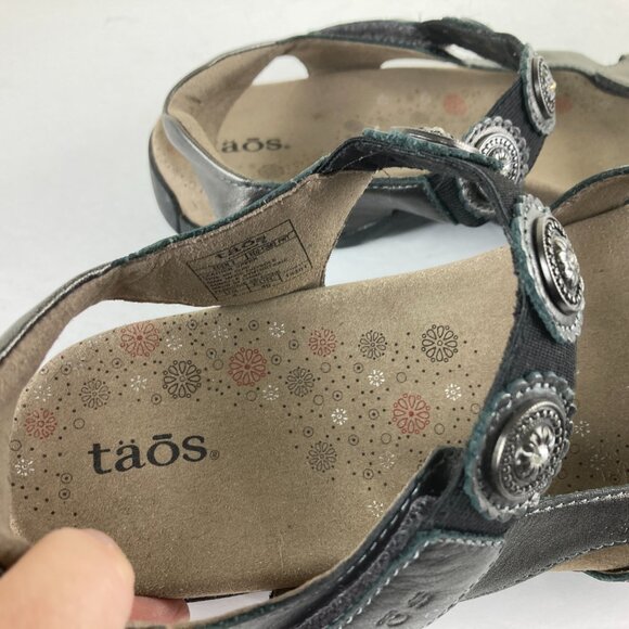 Taos Womens US 9 Pewter Casual Comfort Ankle Strap Sandals Gray Arch Support - Picture 8 of 9